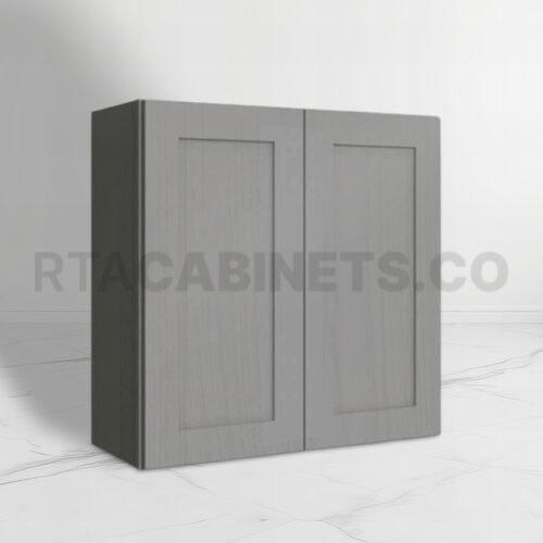 Gray Shaker 30 H Double Door Wall Cabinet, rta cabinets, gray kitchen cabinets