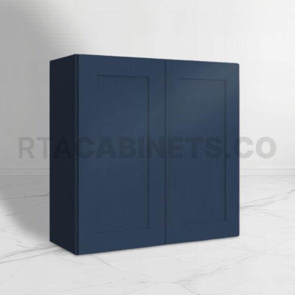 Blue Shaker 30 H Double Door Wall Cabinet, rta cabinets, blue kitchen cabinets