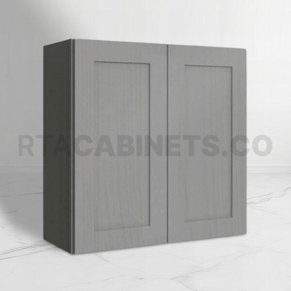 Gray Shaker 36 H Double Door Wall Cabinet, rta cabinets, gray kitchen cabinets