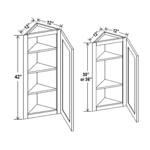 Charleston White Raised Panel 12 Angle Wall Cabinet, rta cabinets