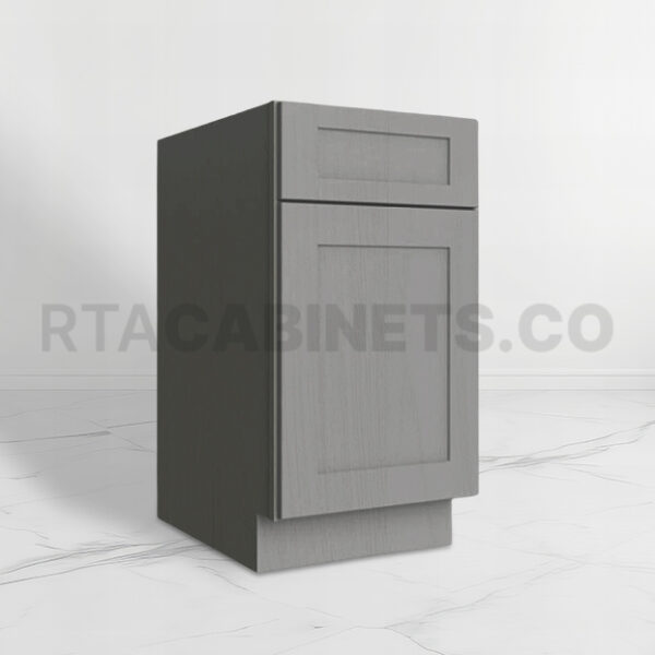 Gray Shaker Base Cabinet with Single Door and Drawer, rta cabinets, gray kitchen cabinets