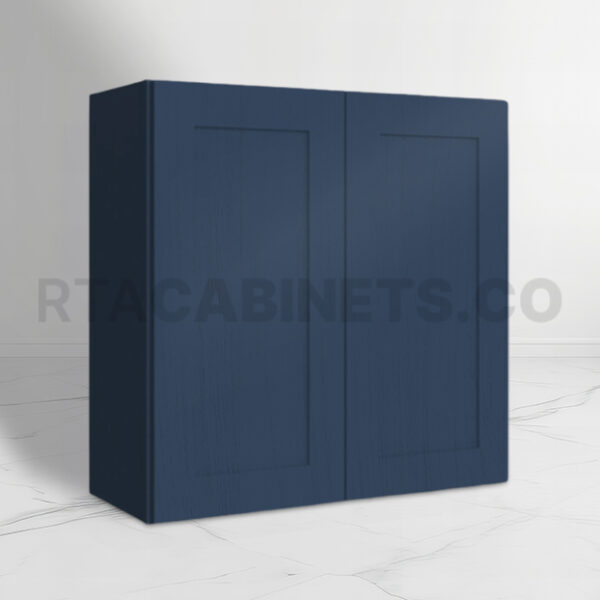 Blue Shaker 36 H Double Door Wall Cabinet, rta cabinets, blue kitchen cabinets