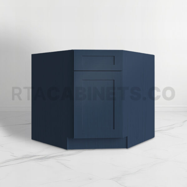 Blue Shaker Corner Sink Base Cabinet, rta cabinets