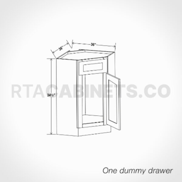 Charleston White Raised Panel Corner Sink Base Cabinet, rta cabinets