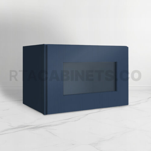 Blue Shaker 12 H Single Door Wall Cabinet with Glass Door, rta cabinets