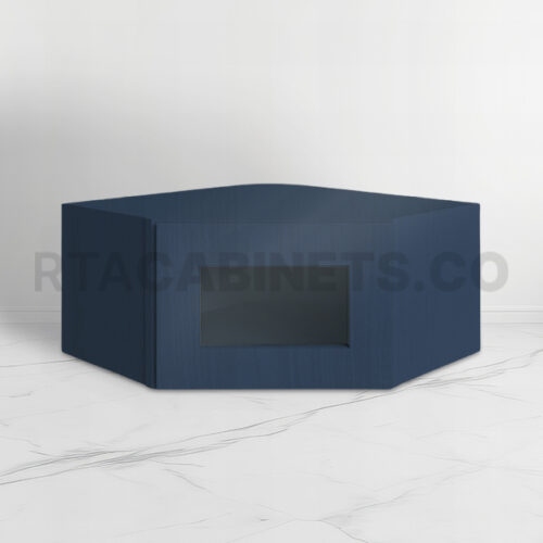 Blue Shaker 12x 24 Diagonal Corner Wall Shelf, rta cabinets