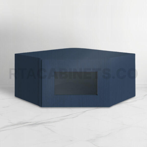 Blue Shaker 12 x 27 Diagonal Corner Wall Shelf, rta cabinets