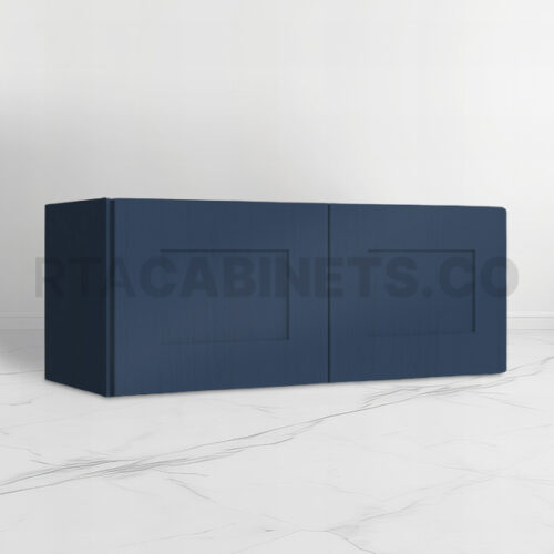 Blue Shaker 12 H Double Door Wall Cabinet, rta cabinets, blue kitchen cabinets, Blue Shaker 15 H Double Door Wall Cabinet