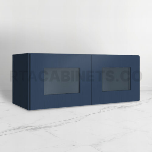 Blue Shaker 18 H Double Door Wall Cabinet With Glass Doors, rta cabinets