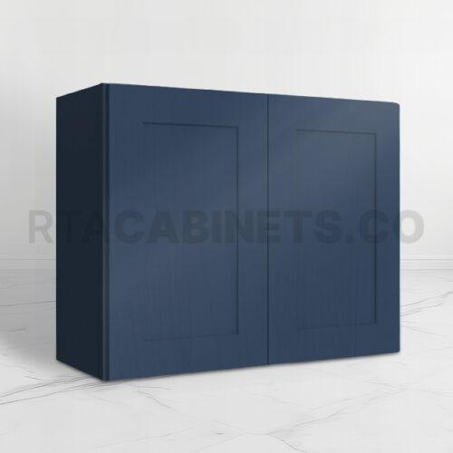 Blue Shaker 24 H Double Door Wall Cabinet, rta cabinets, blue kitchen cabinets