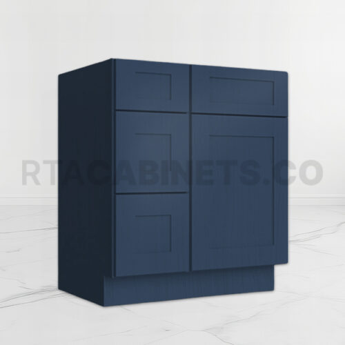 Blue Shaker 30 W Vanity Combo with Drawers, rta cabinets