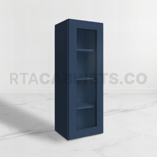 Blue Shaker 42 H Single Door Wall Cabinet with Glass Door, rta cabinets