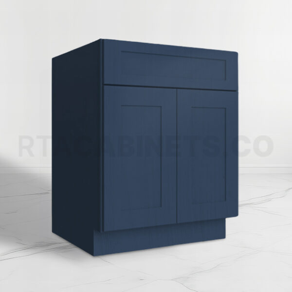 Blue Shaker Base Cabinet with Double Doors and Single Drawer, rta cabinets