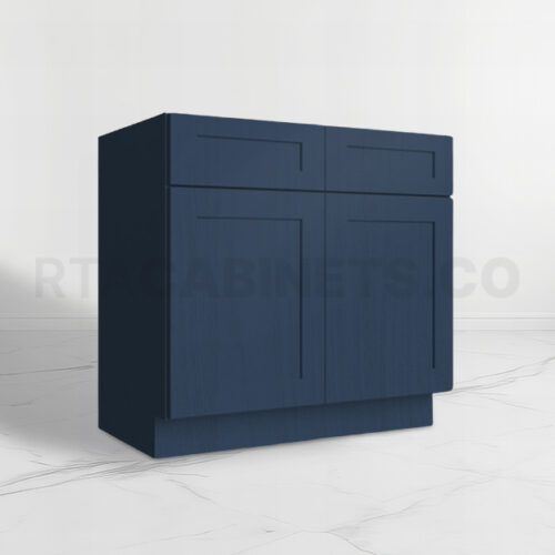 Blue Shaker Double Vanity Sink Base Cabinet, rta cabinets