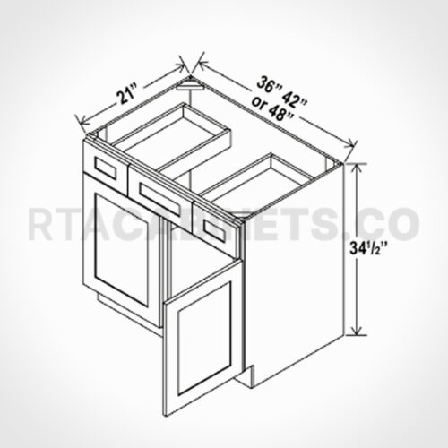 Charleston White Raised Panel Vanity Combo Cabinet, rta cabinets