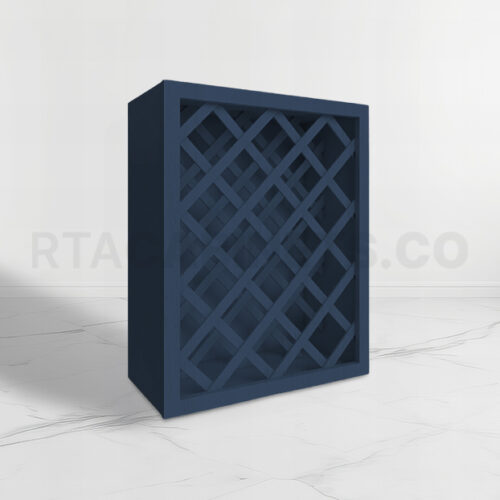 Blue Shaker Wine Rack, rta cabinets, blue kitchen cabinets