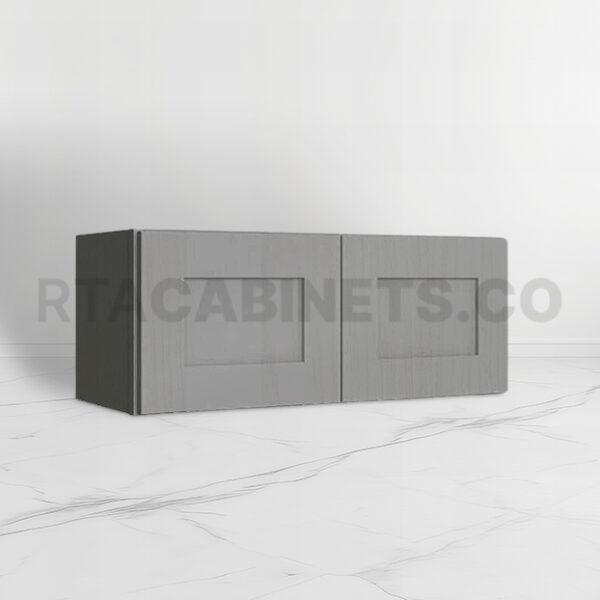 Gray Shaker 12 H Double Door Wall Cabinet, rta cabinets, gray kitchen cabinets