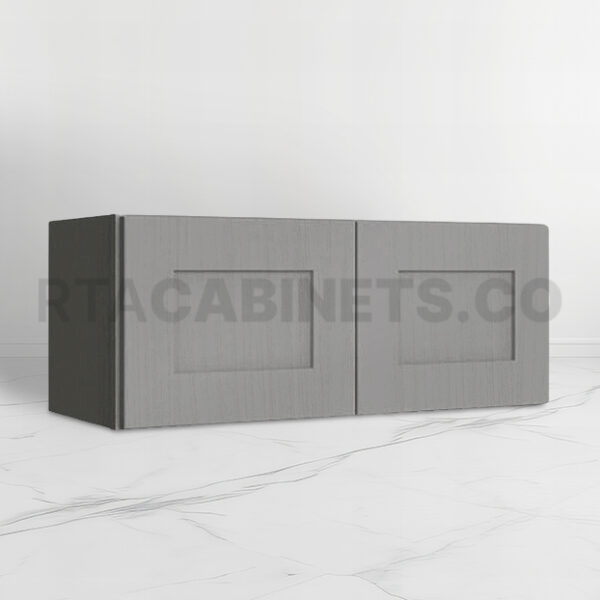 Gray Shaker 18 H Double Door Wall Cabinet, rta cabinets, gray kitchen cabinets