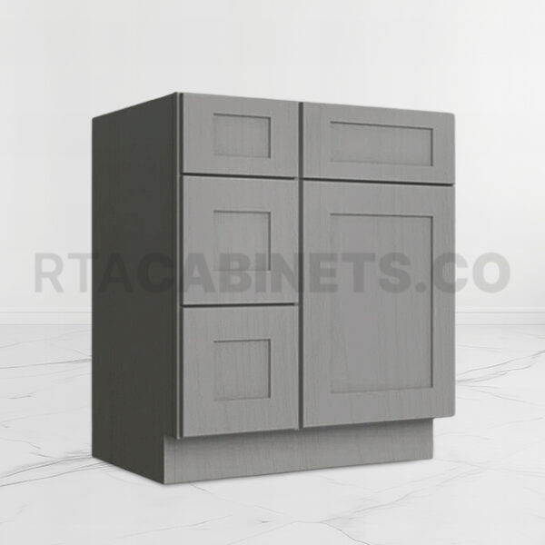 Gray Shaker 30 W Vanity Combo with Drawers, rta cabinets, gray kitchen cabinets