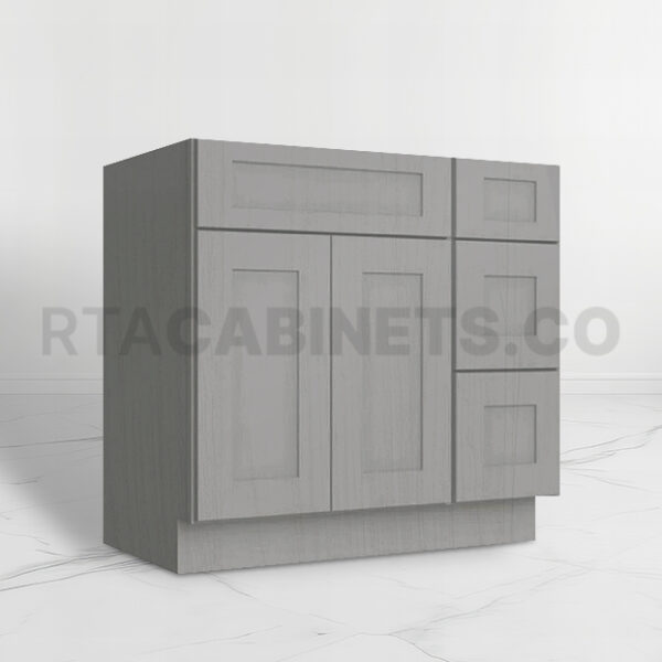 Gray Shaker 36 W Vanity Combo with Drawers, rta cabinets, gray kitchen cabinets