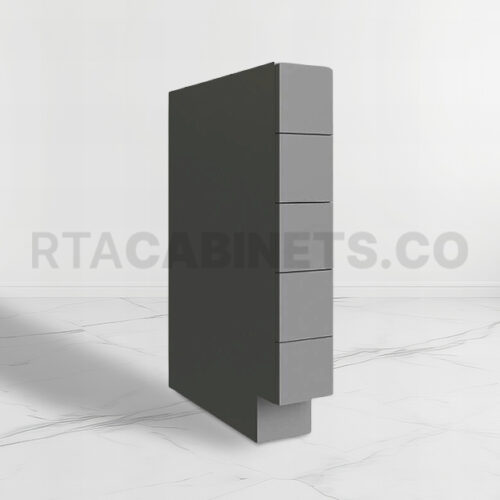 Gray Shaker Base Spice Cabinet with 5 Drawers, rta cabinets, gray kitchen cabinets