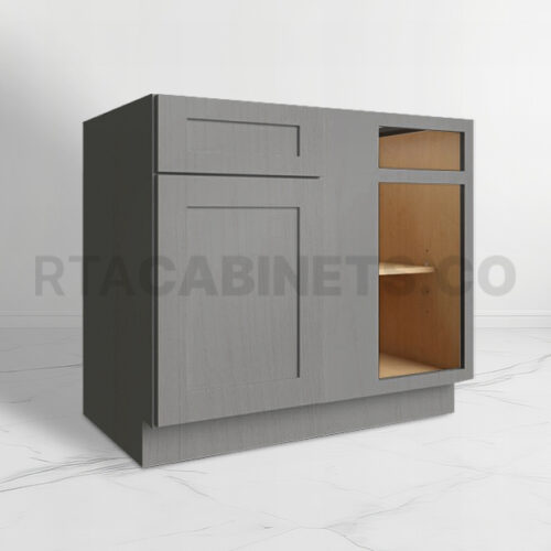 Gray Shaker Blind Corner Base Cabinet, rta cabinets, gray kitchen cabinets