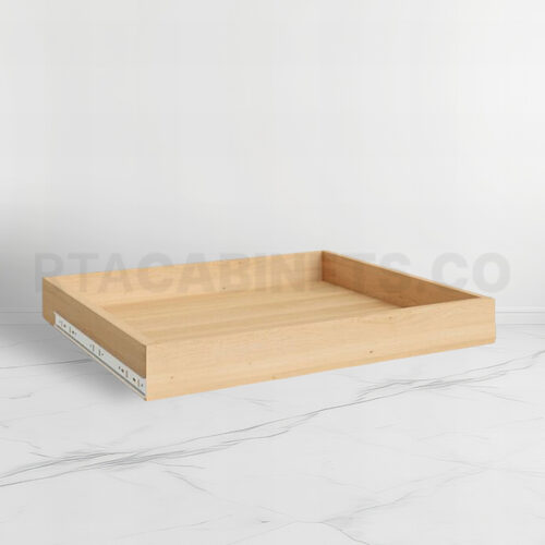 Gray Shaker Roll Out Tray, rta cabinets, gray kitchen cabinets, Slim White Oak Roll Out Tray