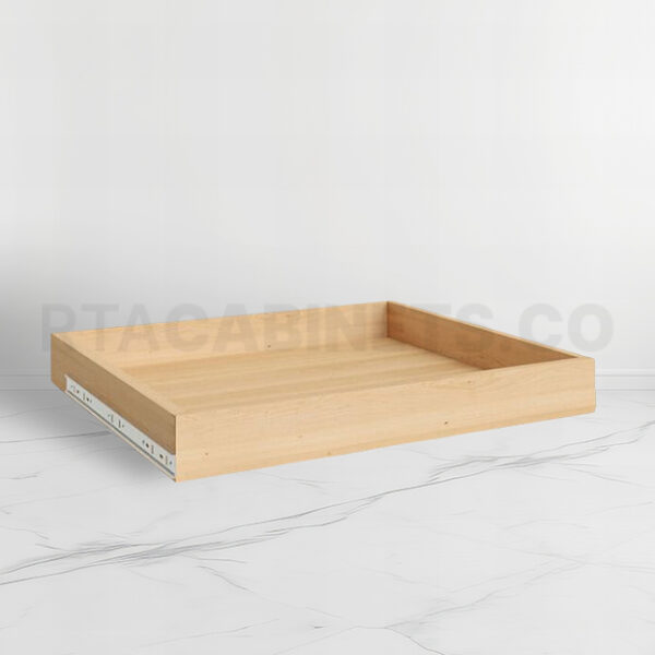 Gray Shaker Roll Out Tray, rta cabinets, gray kitchen cabinets, Slim White Oak Roll Out Tray