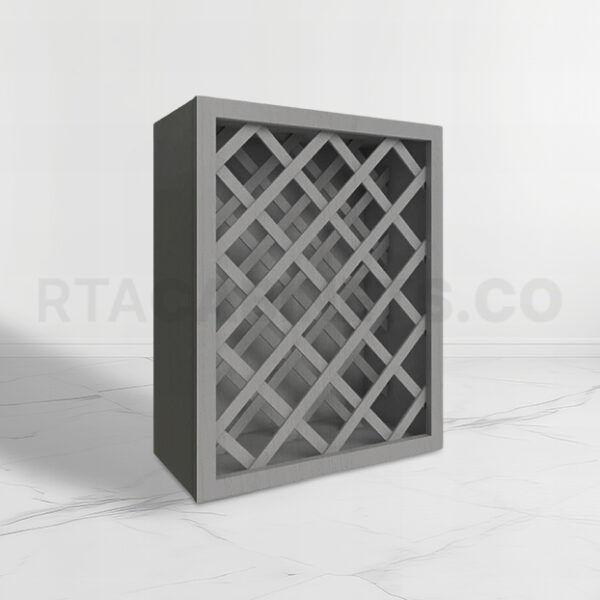 Gray Shaker Wine Rack 30H, rta cabinets, gray kitchen cabinets