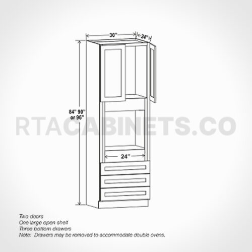 Charleston White Raised Panel 30 W Oven Pantry Cabinet, rta cabinets