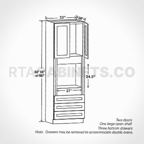 Charleston White Raised Panel 33 W Oven Pantry Cabinet, rta cabinets