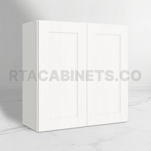 White Shaker 36 H Double Door Wall Cabinet, rta cabinets