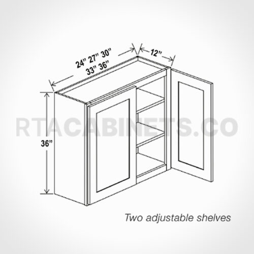 Charleston White Raised Panel 36 H Double Door Wall Cabinet, rta cabinets