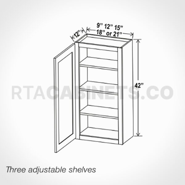 Charleston White Raised Panel 42 H Single Door Wall Cabinet, rta cabinets