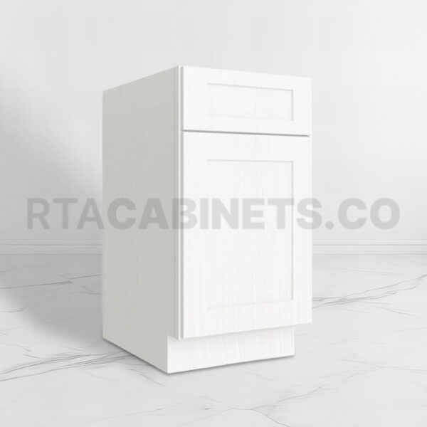 White Shaker Base Cabinet with Single Door and Drawer, rta cabinets