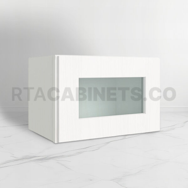 White Shaker 12 H Single Door Wall Cabinet with Glass Door, rta cabinets