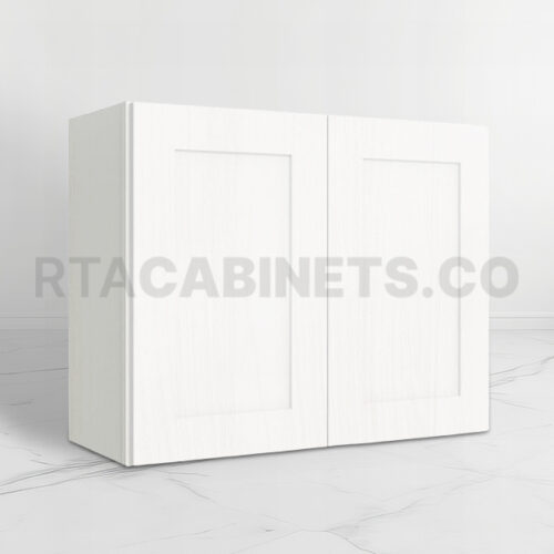 White Shaker 24 H Double Door Wall Cabinet, rta cabinets