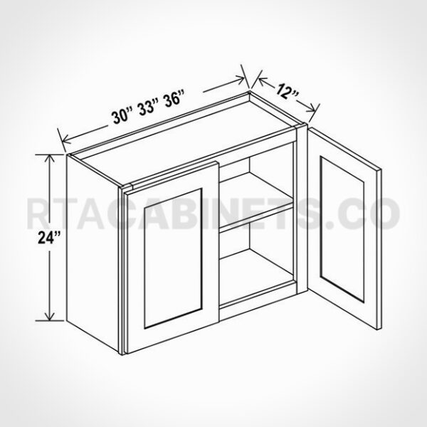 Charleston White Raised Panel 24 H Double Door Wall Cabinet, rta cabinets