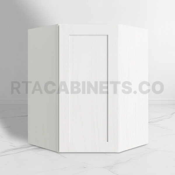 White Shaker 24 Diagonal Corner Wall Shelf, rta cabinets