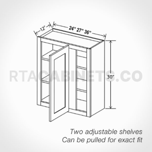 Charleston White Raised Panel 30 H Wall Blind Cabinet, rta cabinets