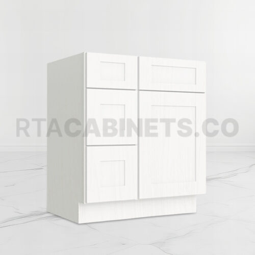 White Shaker 30 W Vanity Combo with Drawers, rta cabinets