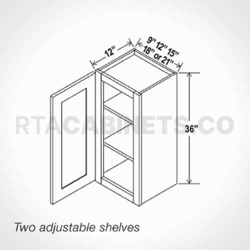 Charleston White Raised Panel 36 H Single Door Wall Cabinet, rta cabinets