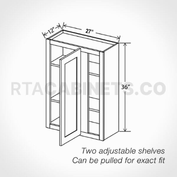 Charleston White Raised Panel 36 H Wall Blind Cabinet, rta cabinets