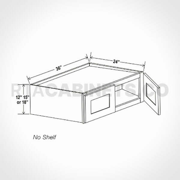 Charleston White Raised Panel 36 W Refrigerator Wall Cabinet, rta cabinets