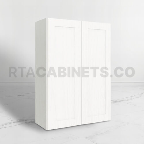 White Shaker 42 H Double Door Wall Cabinet, rta cabinets