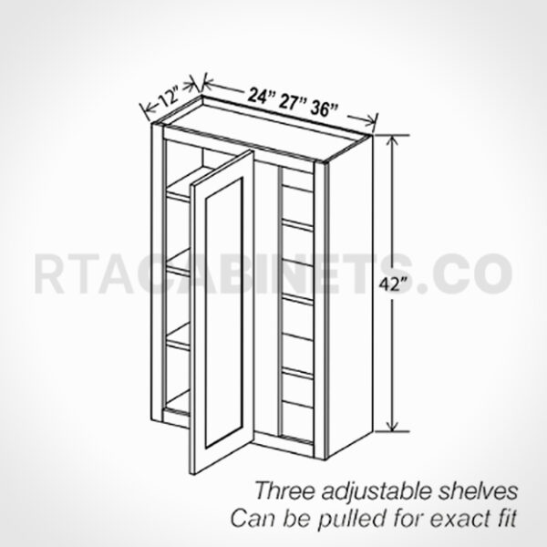 Charleston White Raised Panel 42 H Wall Blind Cabinet, rta cabinets