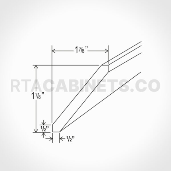 Charleston White Raised Panel Angle Crown Moulding, rta cabinets