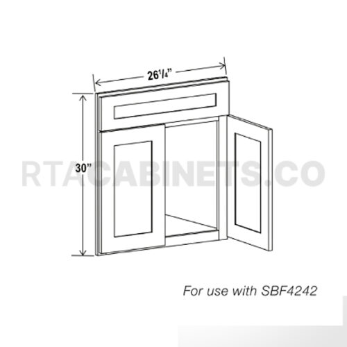 Charleston White Raised Panel Corner Sink Base Front, rta cabinets