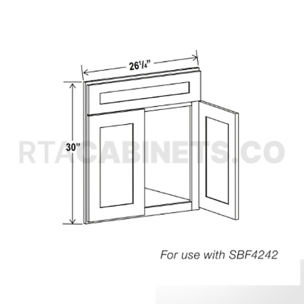 Charleston White Raised Panel Corner Sink Base Front, rta cabinets