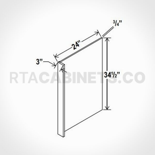 Charleston White Raised Panel Dishwasher Return Panel, rta cabinets